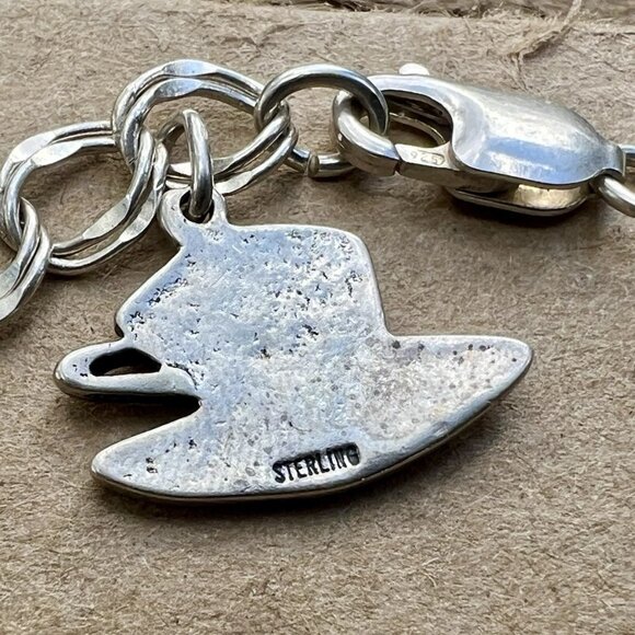 Sundance $538 NEW 7.5” Heart Hand Hat Silver Double Link Charm Handmade Bracelet - Picture 11 of 15